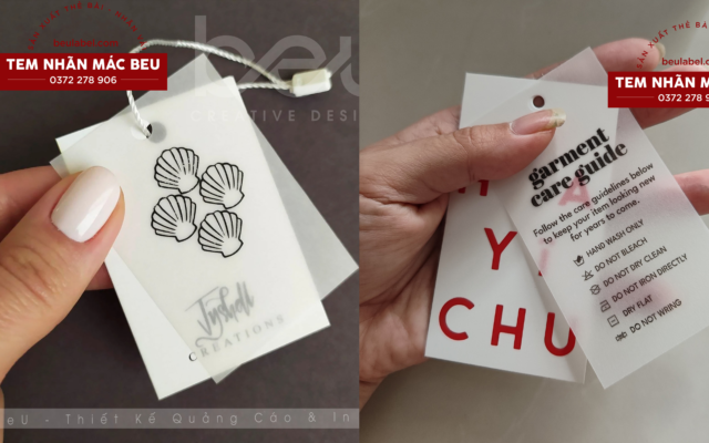 Mẫu tem mác quần áo từ giấy can